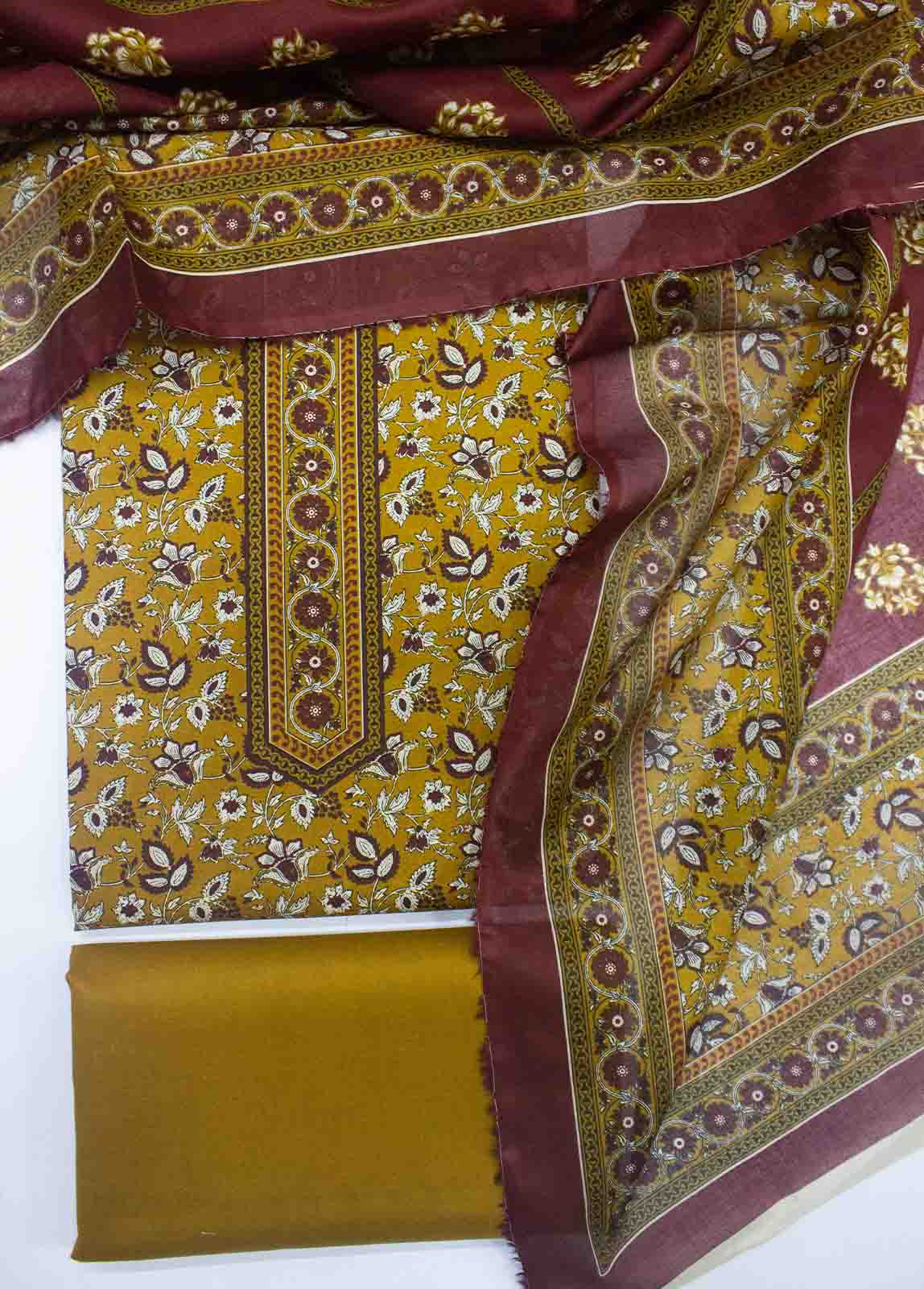 Bin Saeed Fabric - DP-0102- 3 Piece Lawn Printed UnStitched Suit