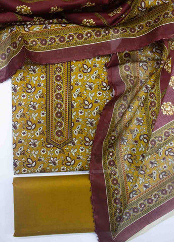 Bin Saeed Fabric - DP-0102- 3 Piece Lawn Printed UnStitched Suit