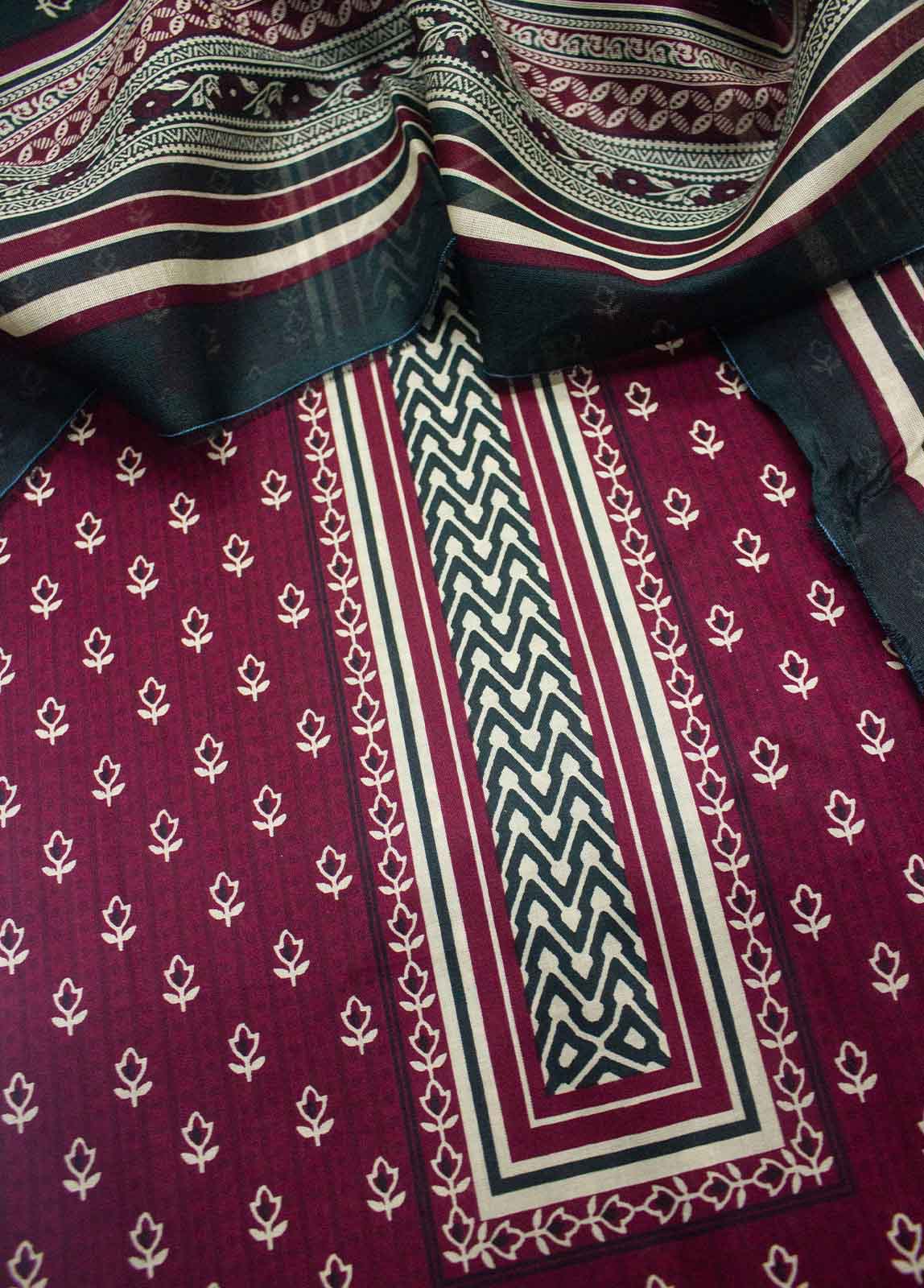 Bin Saeed Fabric - DP-0112- 3 Piece Lawn Printed UnStitched Suit