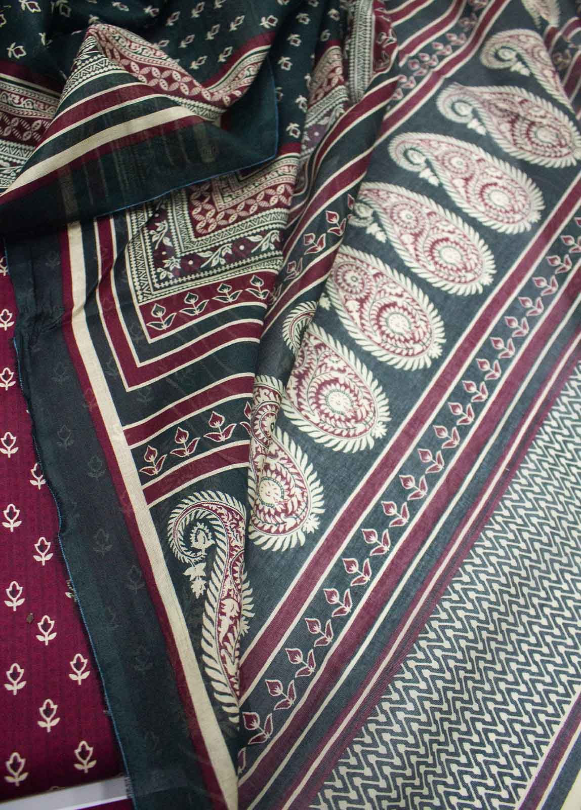 Bin Saeed Fabric - DP-0112- 3 Piece Lawn Printed UnStitched Suit
