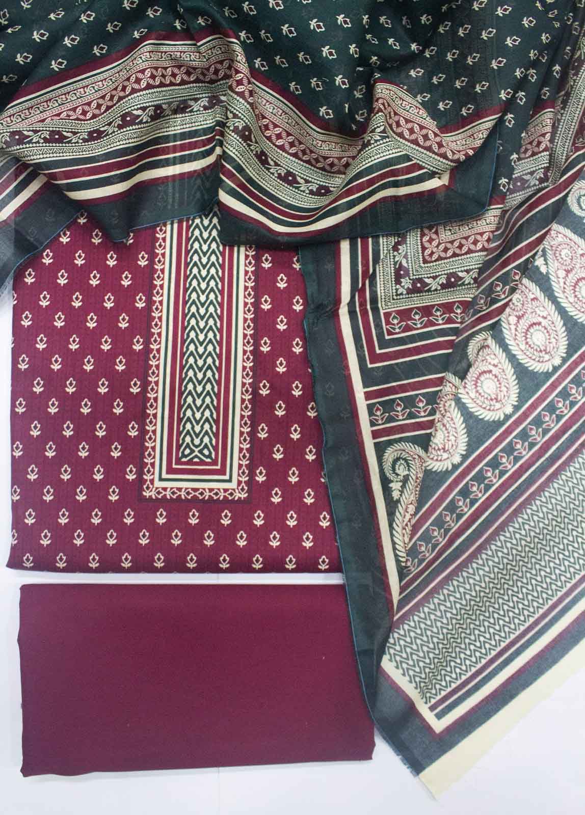 Bin Saeed Fabric - DP-0112- 3 Piece Lawn Printed UnStitched Suit
