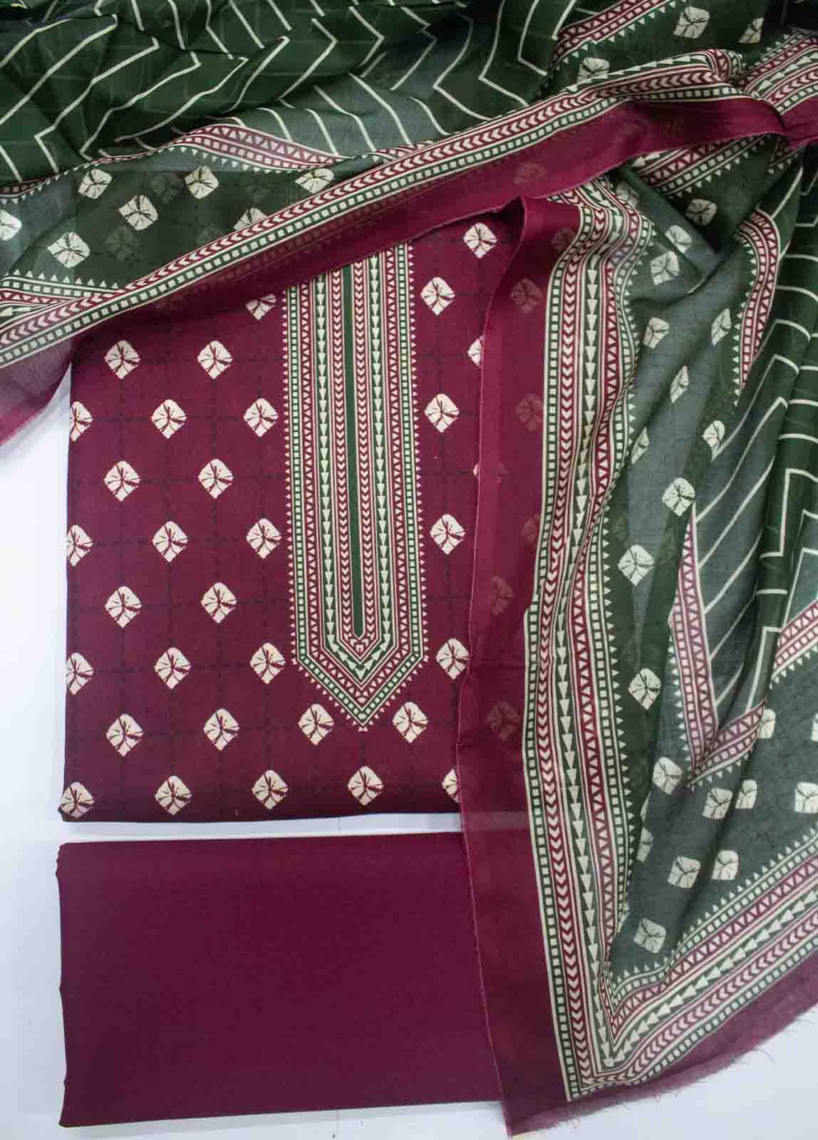 Bin Saeed Fabric - DP-0113- 3 Piece Lawn Printed UnStitched Suit