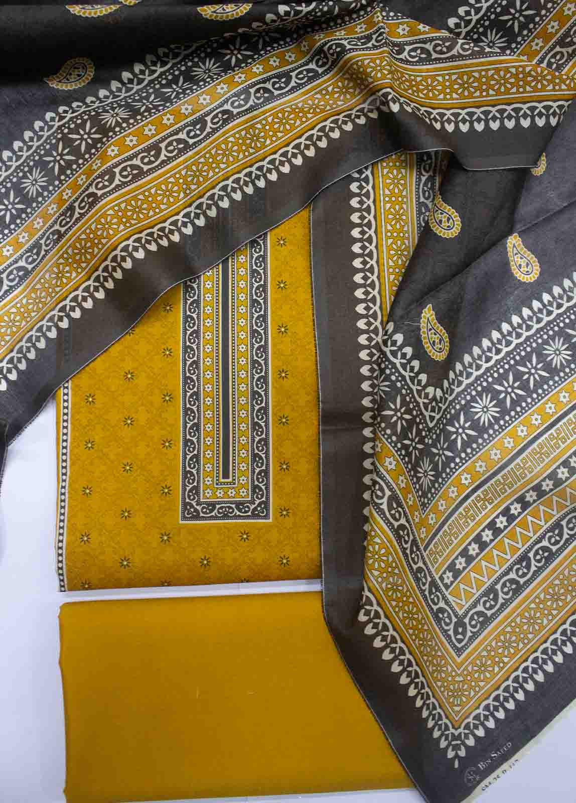 Bin Saeed Fabric - DP-0117- 3 Piece Lawn Printed UnStitched Suit