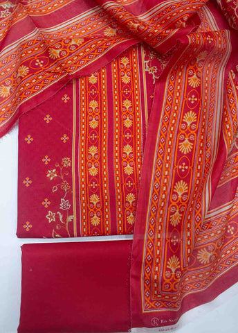 Bin Saeed Fabric - DP-0123- 3 Piece Lawn Printed UnStitched Suit
