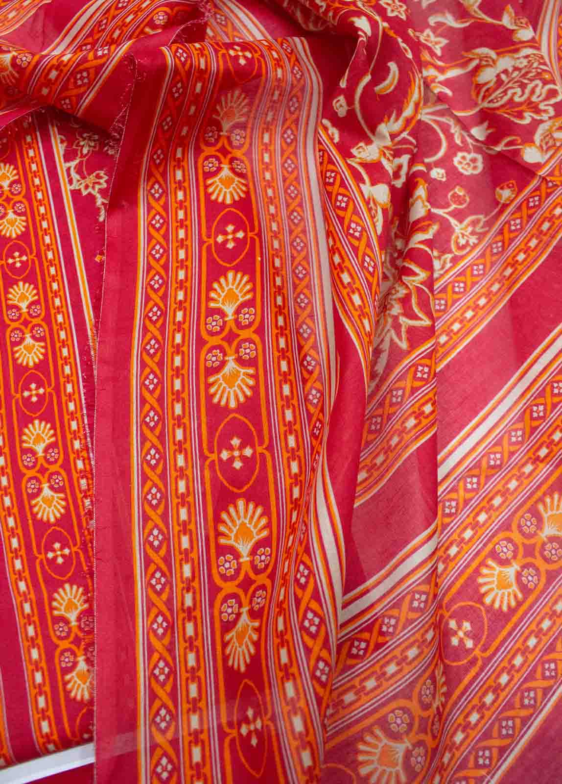 Bin Saeed Fabric - DP-0123- 3 Piece Lawn Printed UnStitched Suit