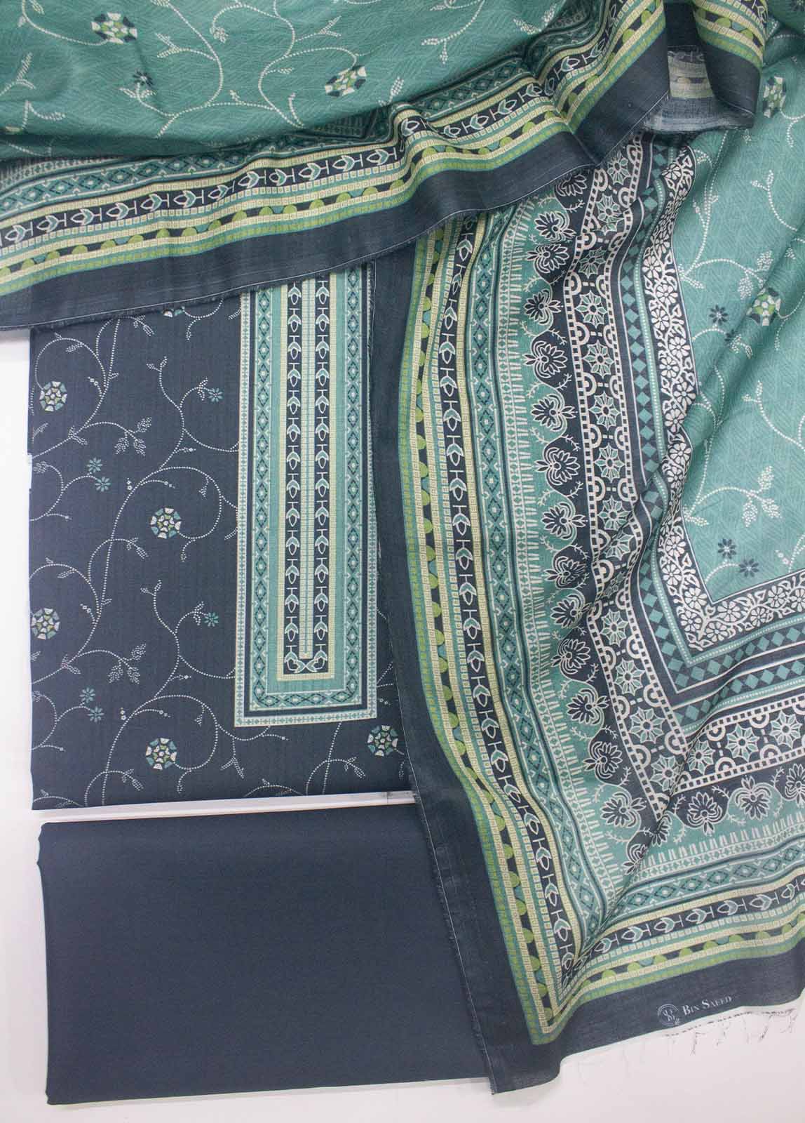 Bin Saeed Fabric - DP-014- 3 Piece Lawn Printed UnStitched Suit