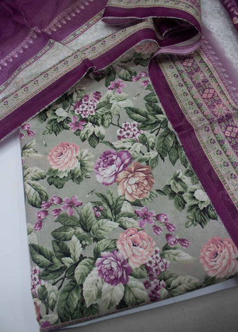 Bin Saeed Fabric - DP-0151- 3 Piece Lawn Printed UnStitched Suit