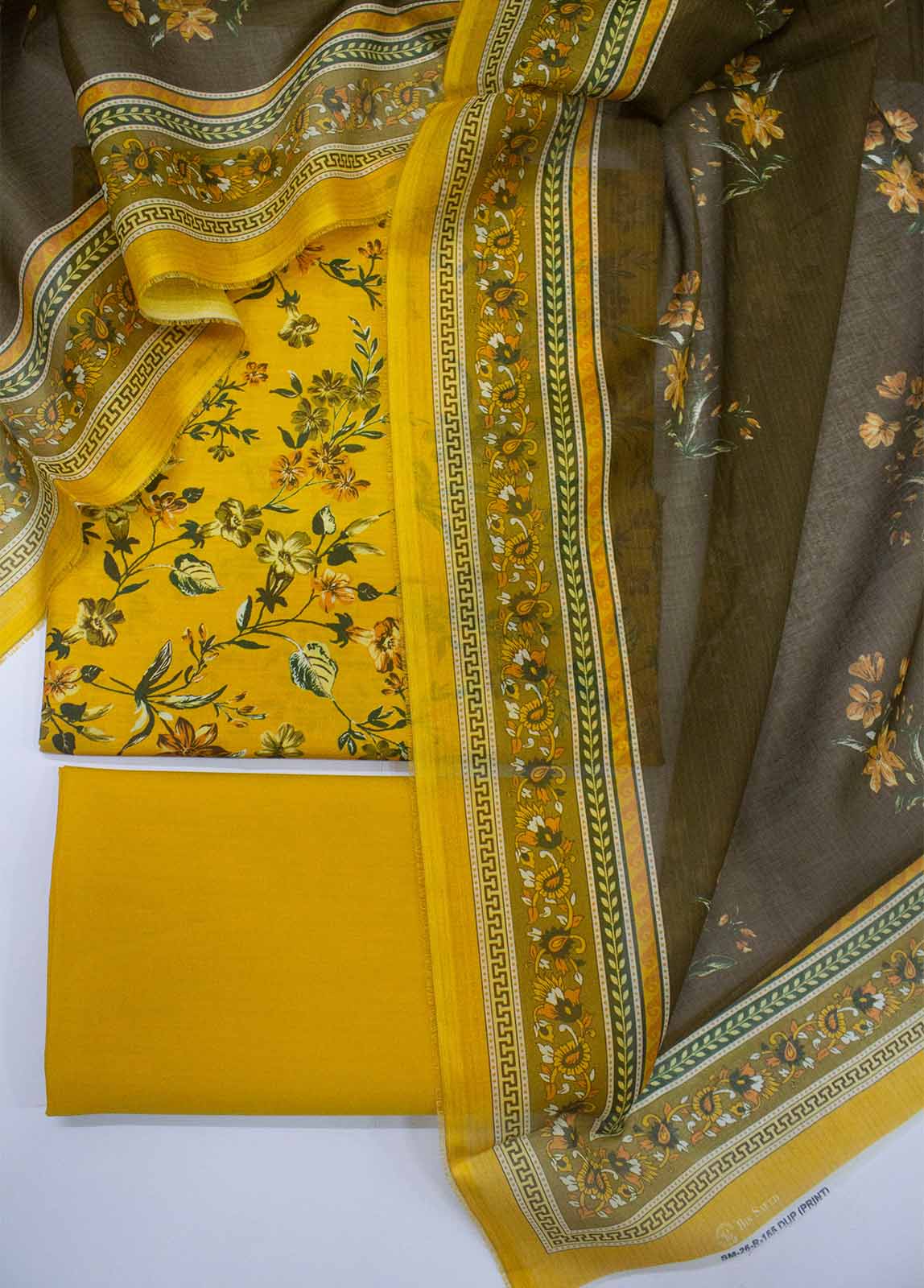 Bin Saeed Fabric - DP-0155- 3 Piece Lawn Printed UnStitched Suit