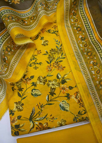 Bin Saeed Fabric - DP-0155- 3 Piece Lawn Printed UnStitched Suit