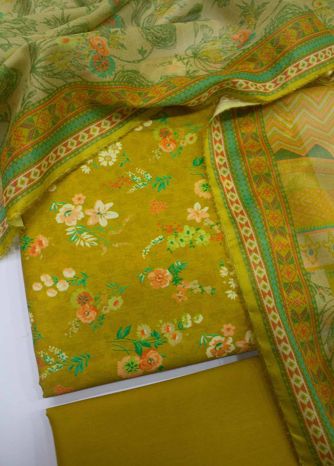 Bin Saeed Fabric - DP-0156- 3 Piece Lawn Printed UnStitched Suit