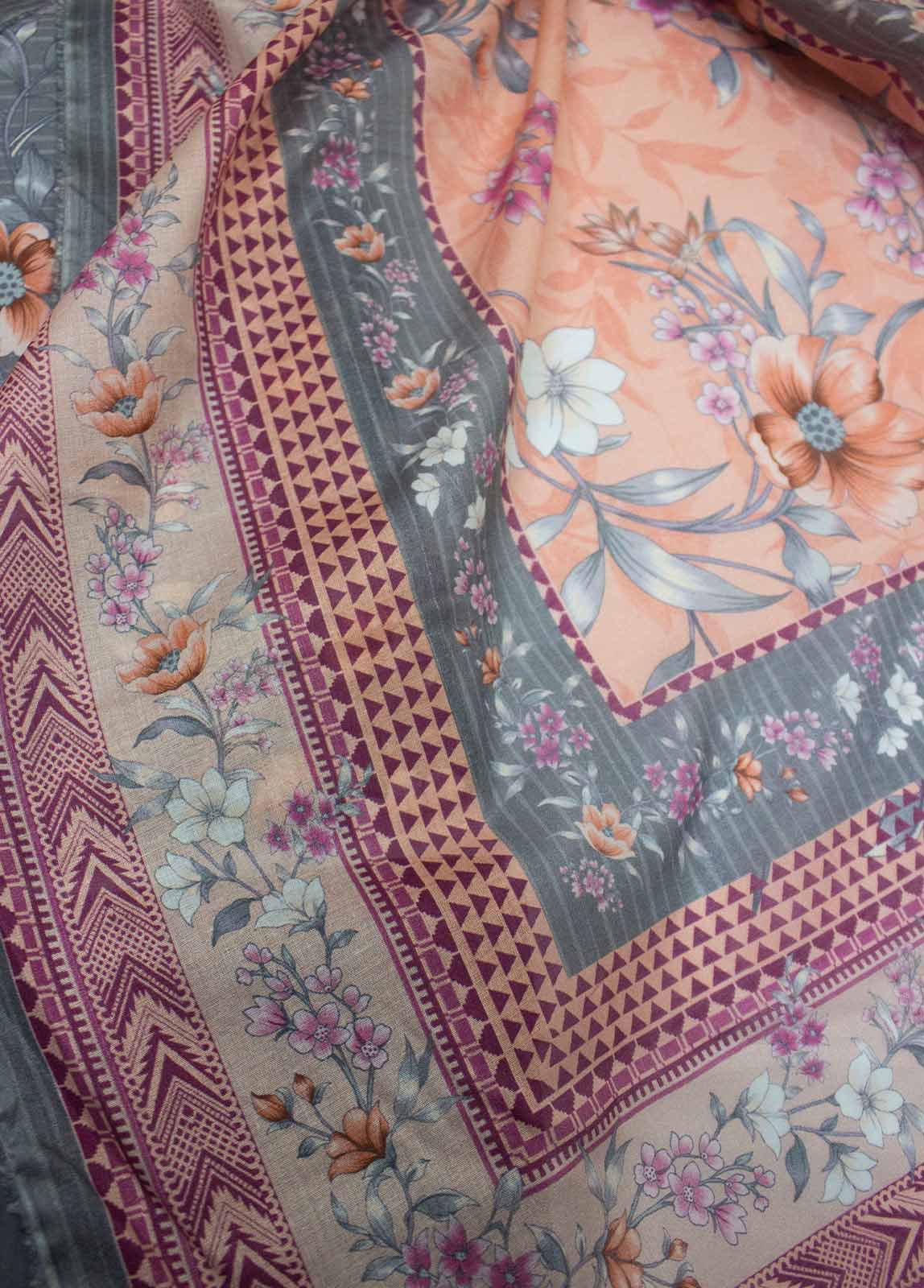 Bin Saeed Fabric - DP-0157- 3 Piece Lawn Printed UnStitched Suit