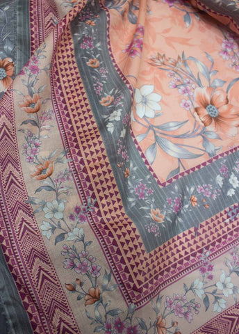 Bin Saeed Fabric - DP-0157- 3 Piece Lawn Printed UnStitched Suit