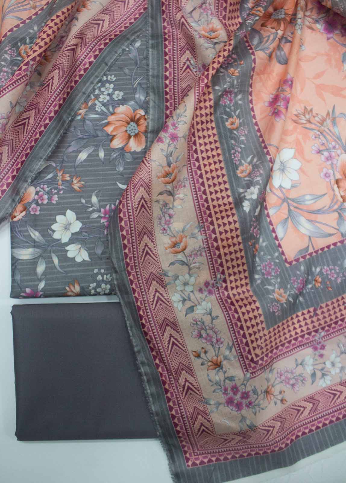 Bin Saeed Fabric - DP-0157- 3 Piece Lawn Printed UnStitched Suit