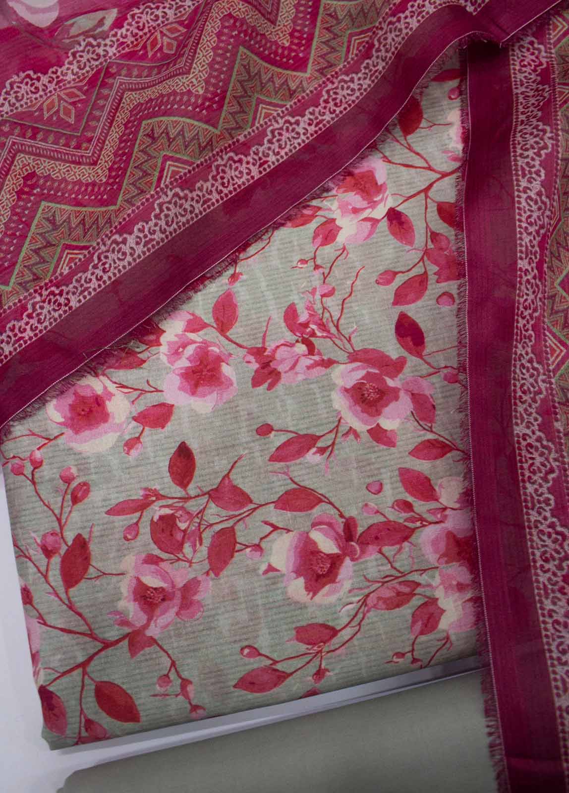 Bin Saeed Fabric - DP-0159- 3 Piece Lawn Printed UnStitched Suit