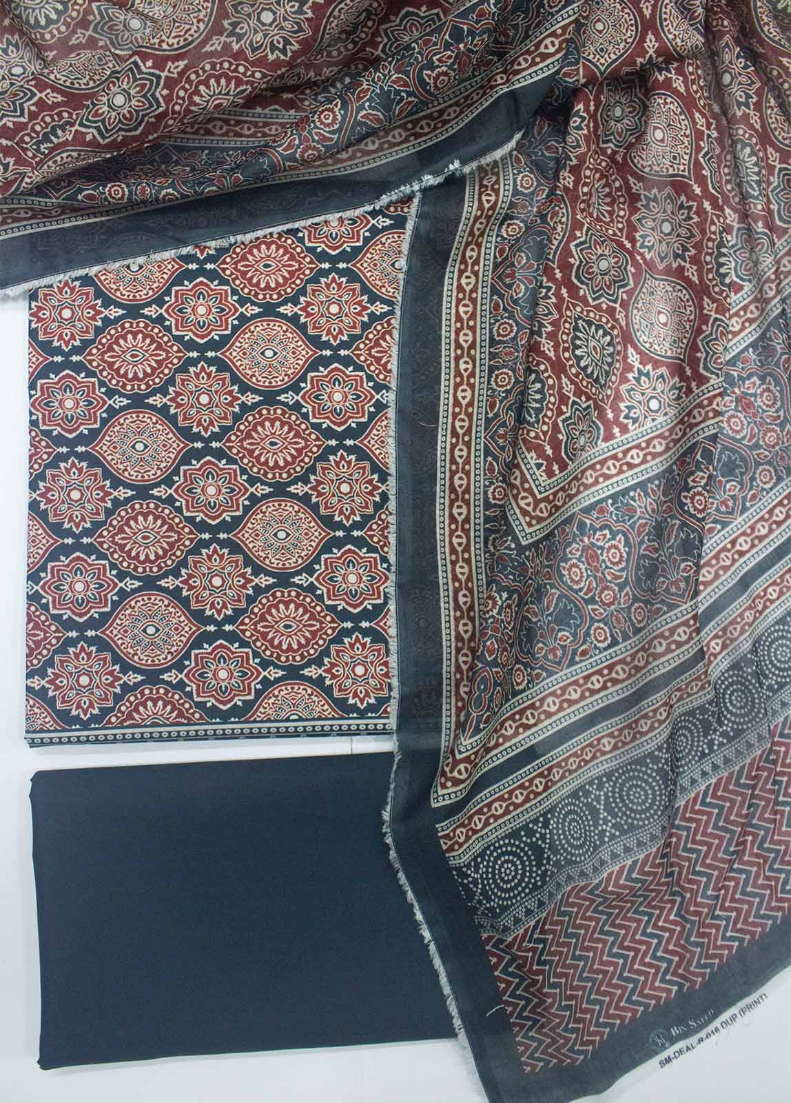 Bin Saeed Fabric - DP-016- 3 Piece Lawn Printed UnStitched Suit