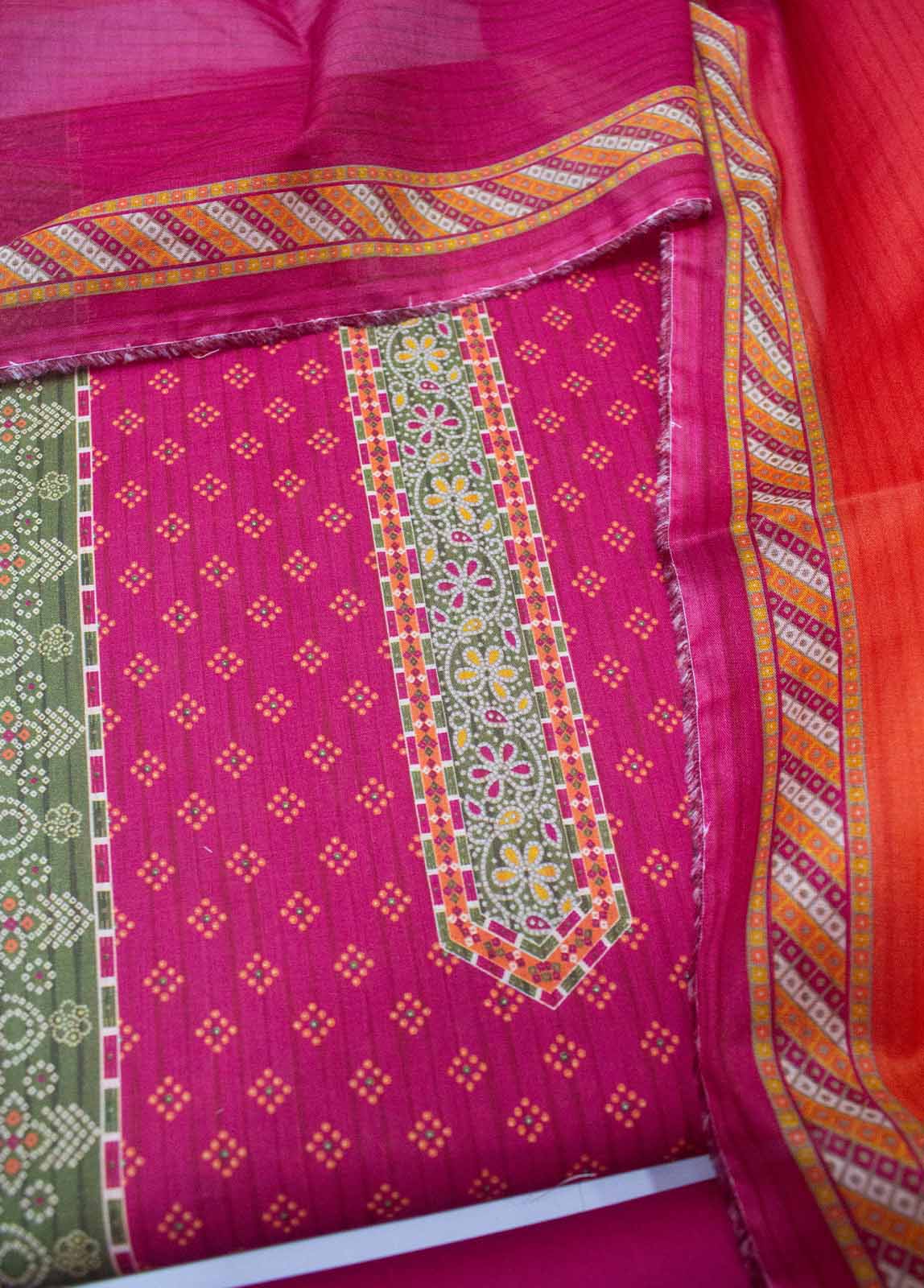 Bin Saeed Fabric - DP-0164- 3 Piece Lawn Printed UnStitched Suit