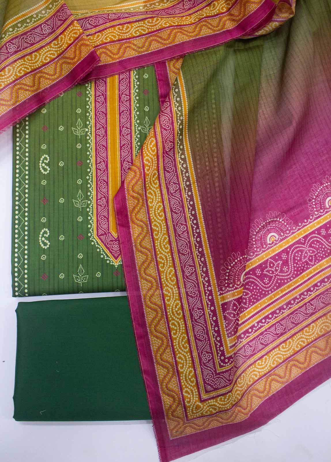 Bin Saeed Fabric - DP-0166- 3 Piece Lawn Printed UnStitched Suit