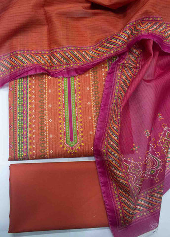 Bin Saeed Fabric - DP-0169- 3 Piece Lawn Printed UnStitched Suit