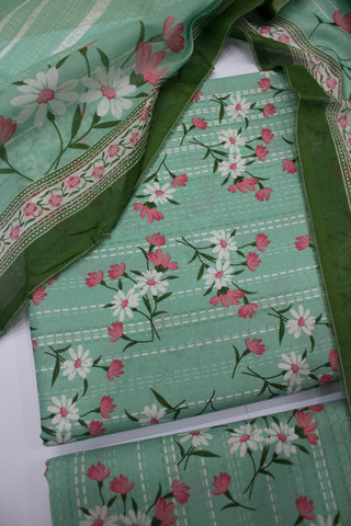 Bin Saeed Fabric - DP-02016 A-3 Piece Lawn Digital Printed Unstitched Suit