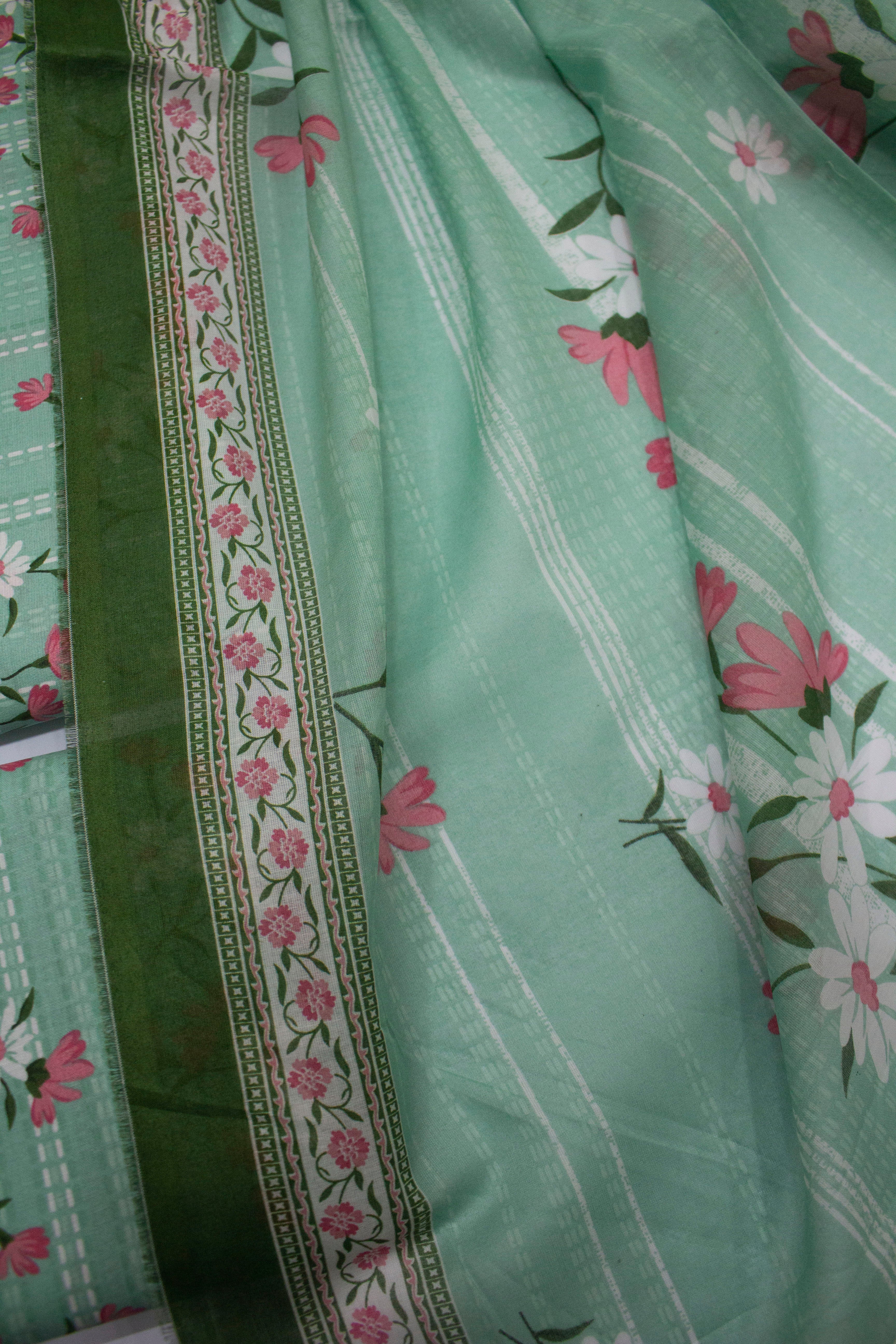 Bin Saeed Fabric - DP-02016 A-3 Piece Lawn Digital Printed Unstitched Suit