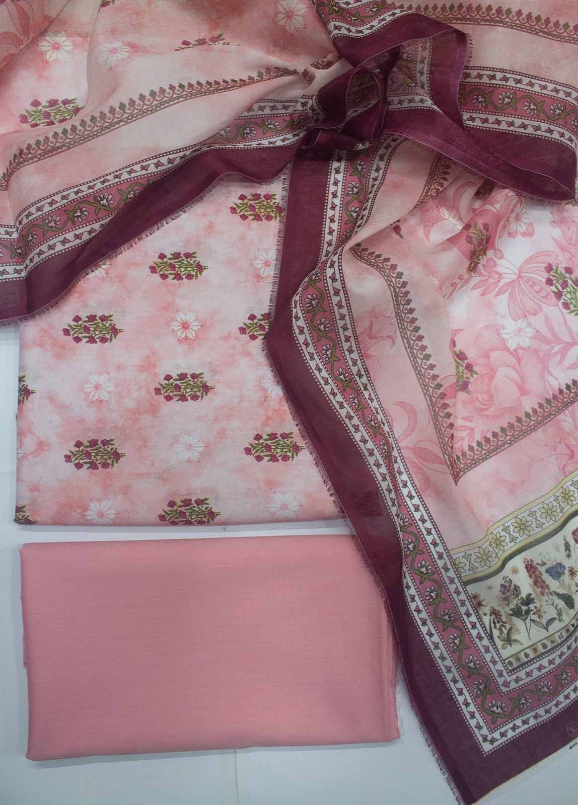 Bin Saeed Fabric - DP-0202 A- 3 Piece Lawn Printed UnStitched Suit