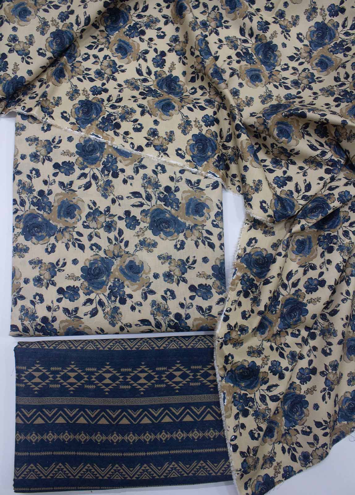 Bin Saeed Fabric - DP-0203- 3 Piece Lawn Printed UnStitched Suit