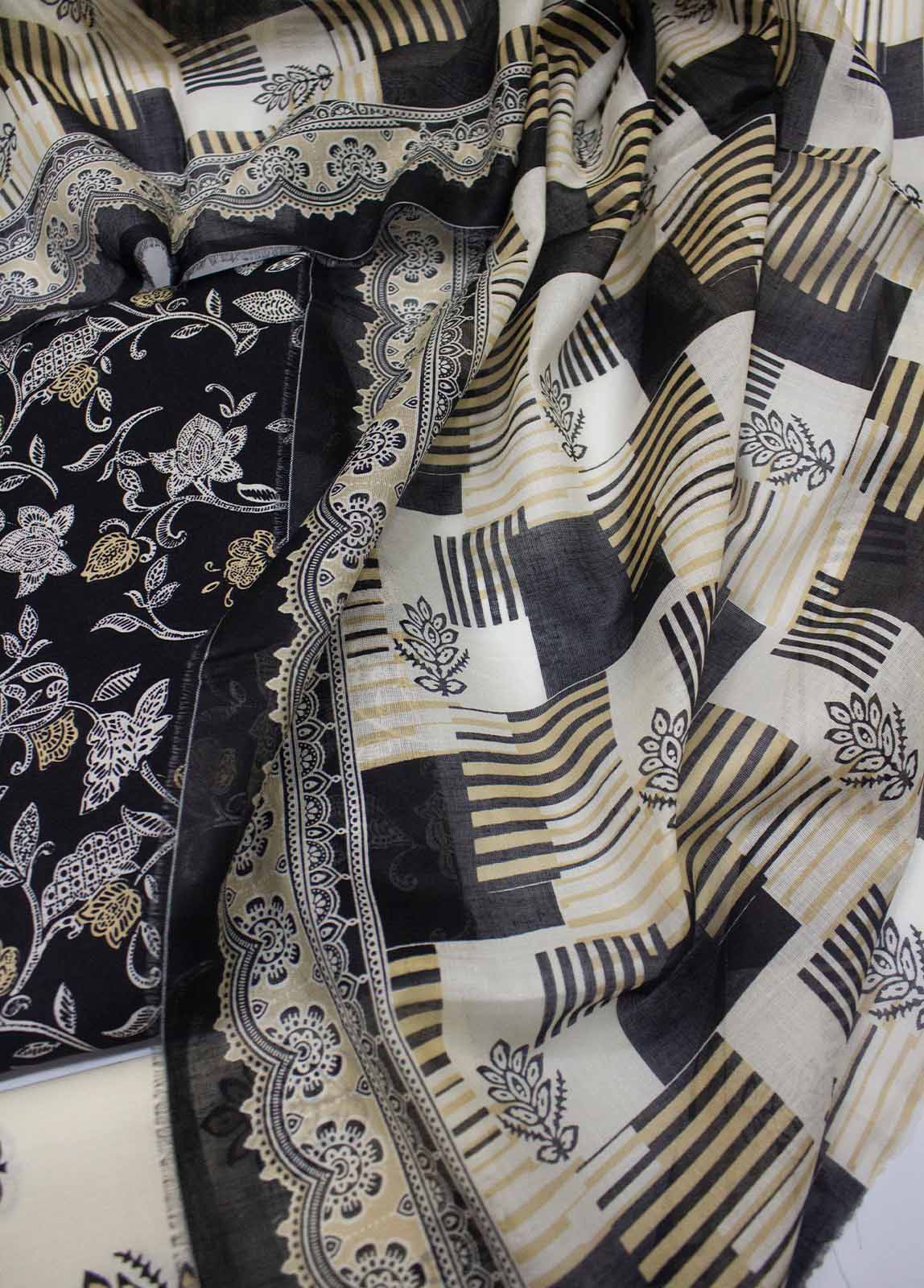 Bin Saeed Fabric - DP-0204- 3 Piece Lawn Printed UnStitched Suit