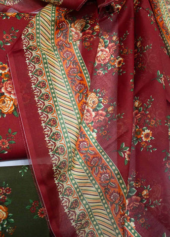 Bin Saeed Fabric - DP-0205- 3 Piece Lawn Printed UnStitched Suit