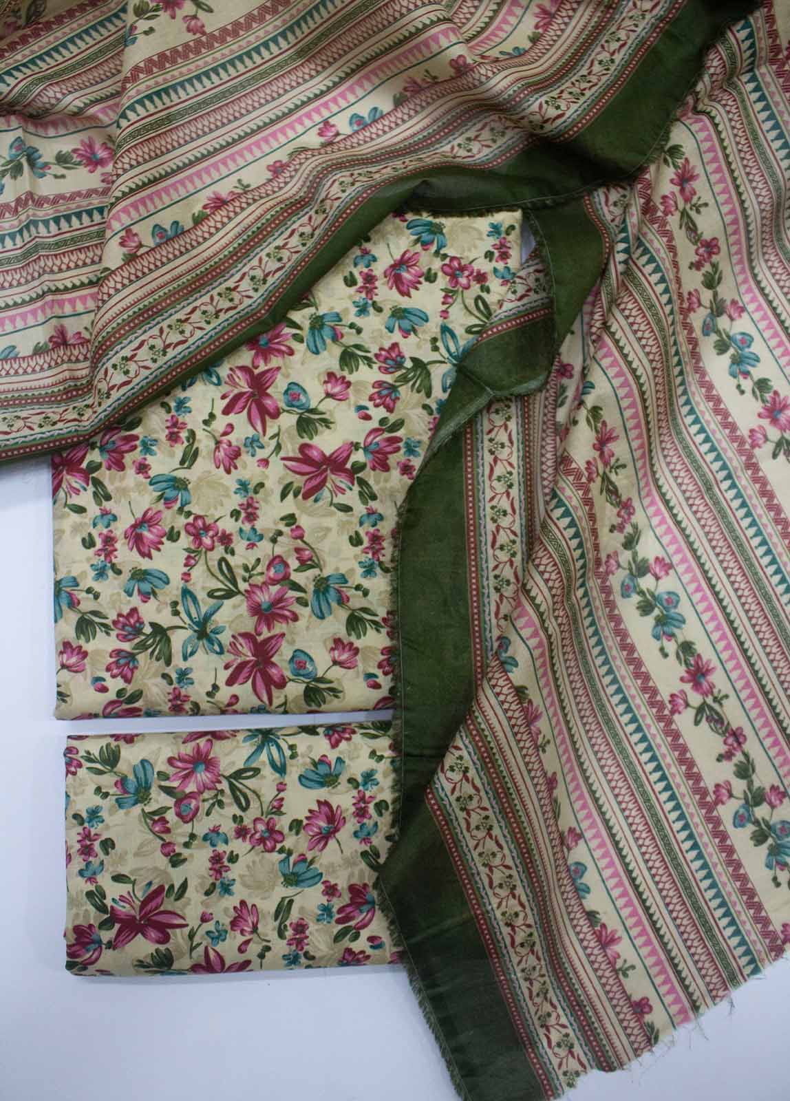 Bin Saeed Fabric - DP-0206- 3 Piece Lawn Printed UnStitched Suit