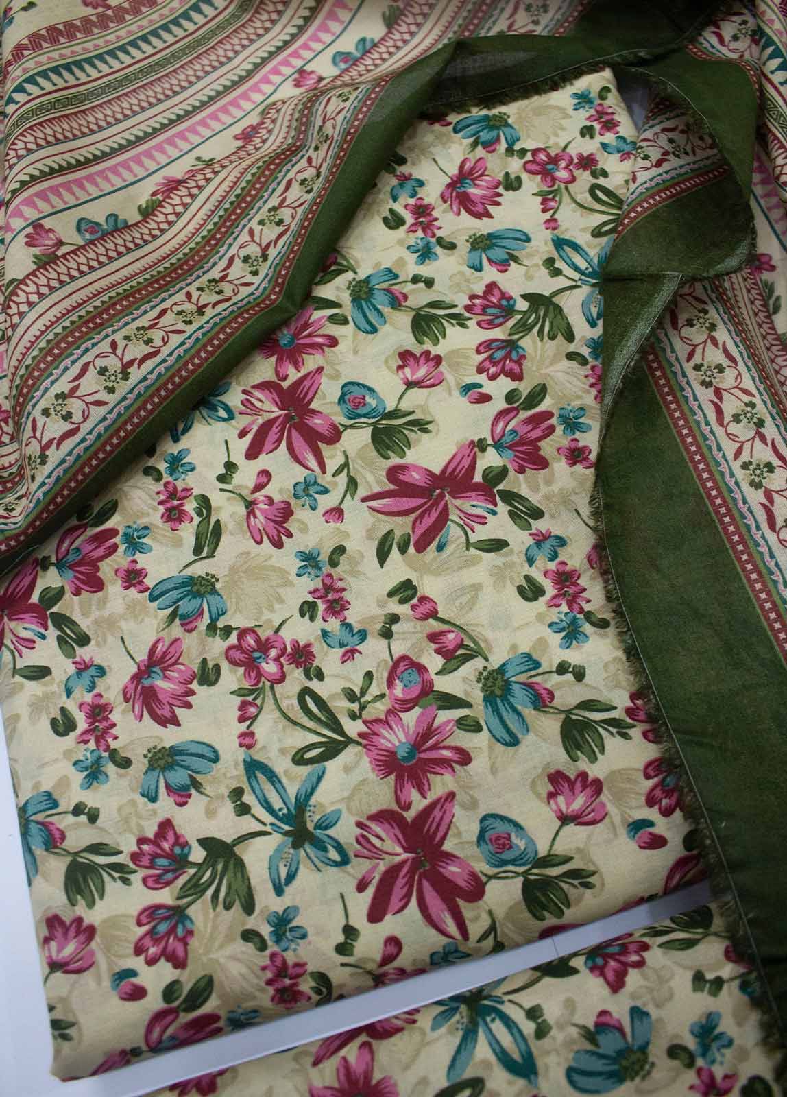 Bin Saeed Fabric - DP-0206- 3 Piece Lawn Printed UnStitched Suit