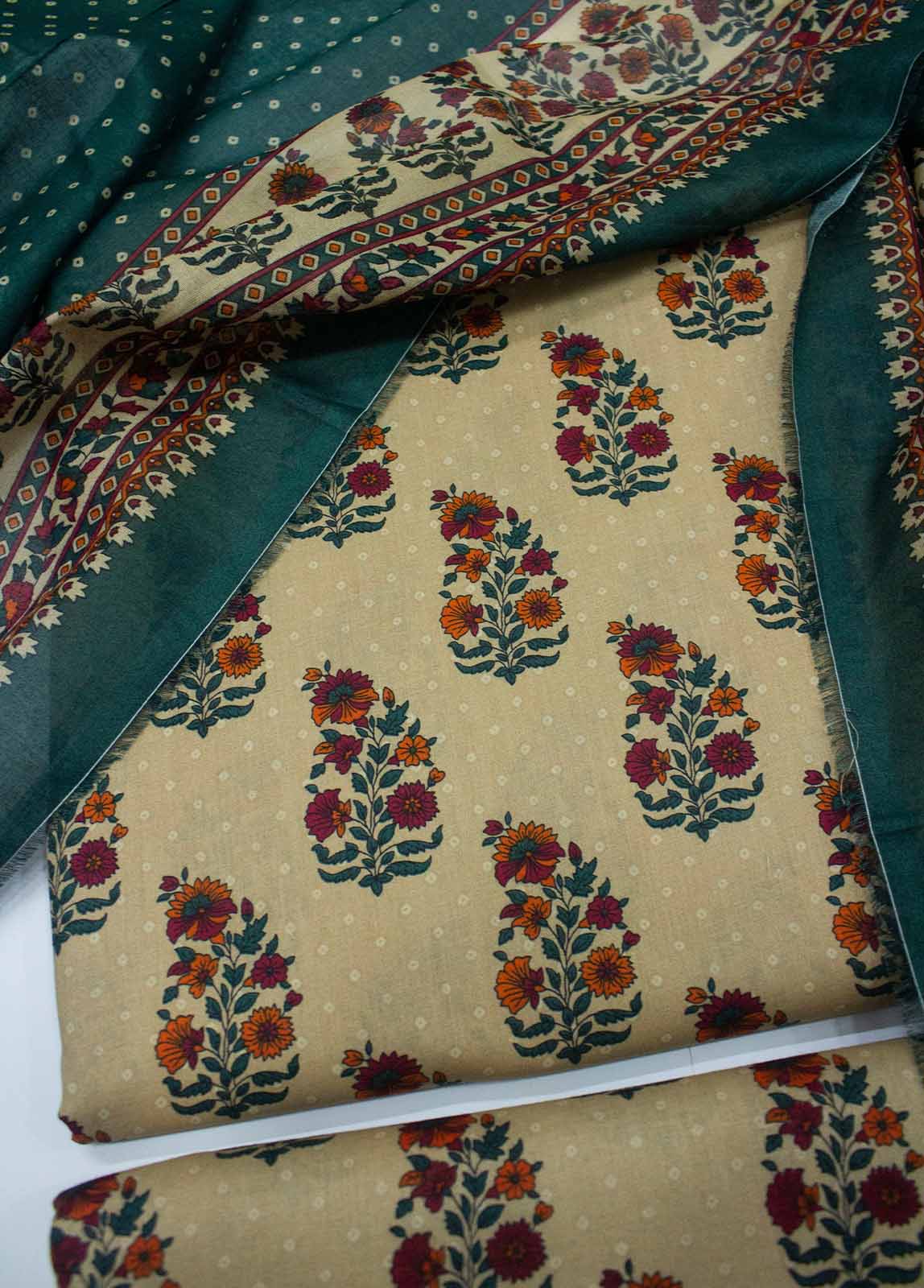 Bin Saeed Fabric - DP-0210- 3 Piece Lawn Printed UnStitched Suit