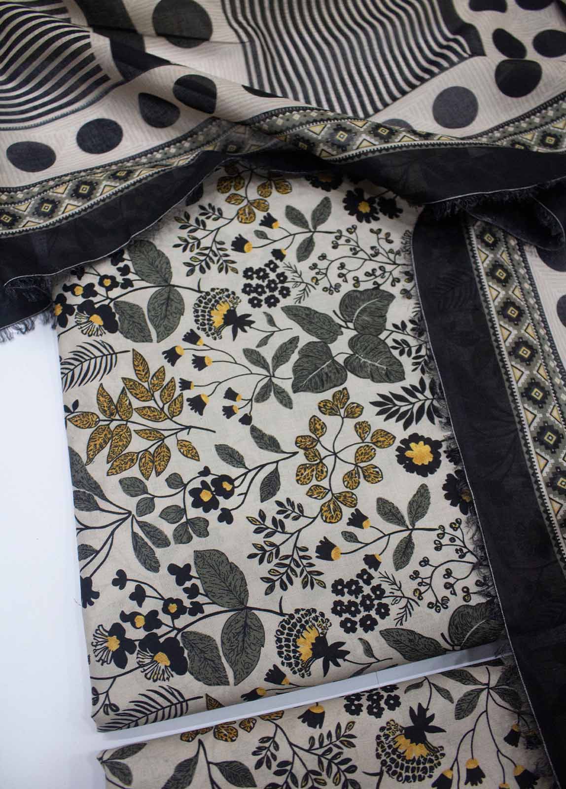 Bin Saeed Fabric - DP-0213- 3 Piece Lawn Printed UnStitched Suit