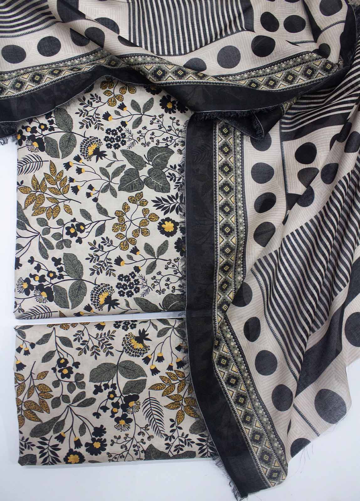 Bin Saeed Fabric - DP-0213- 3 Piece Lawn Printed UnStitched Suit