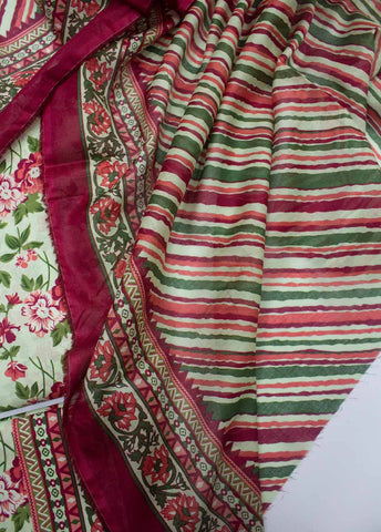 Bin Saeed Fabric - DP-0214- 3 Piece Lawn Printed UnStitched Suit