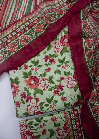 Bin Saeed Fabric - DP-0214- 3 Piece Lawn Printed UnStitched Suit