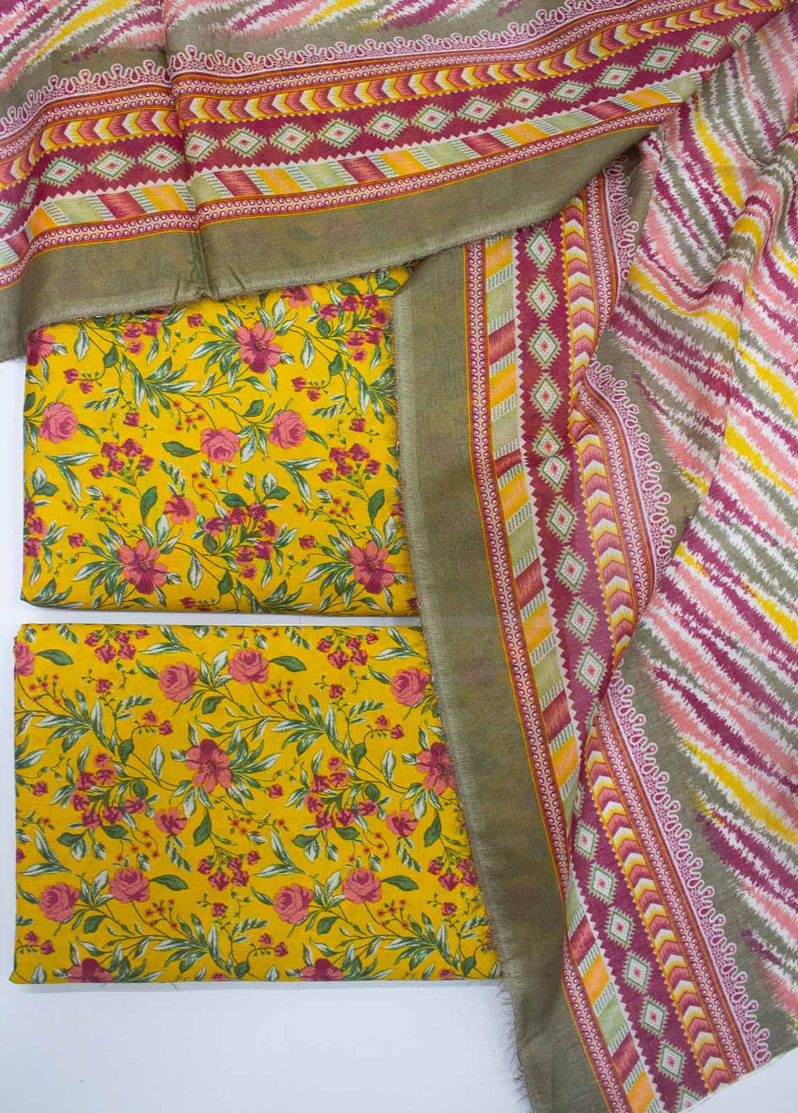 Bin Saeed Fabric - DP-0215- 3 Piece Lawn Printed UnStitched Suit