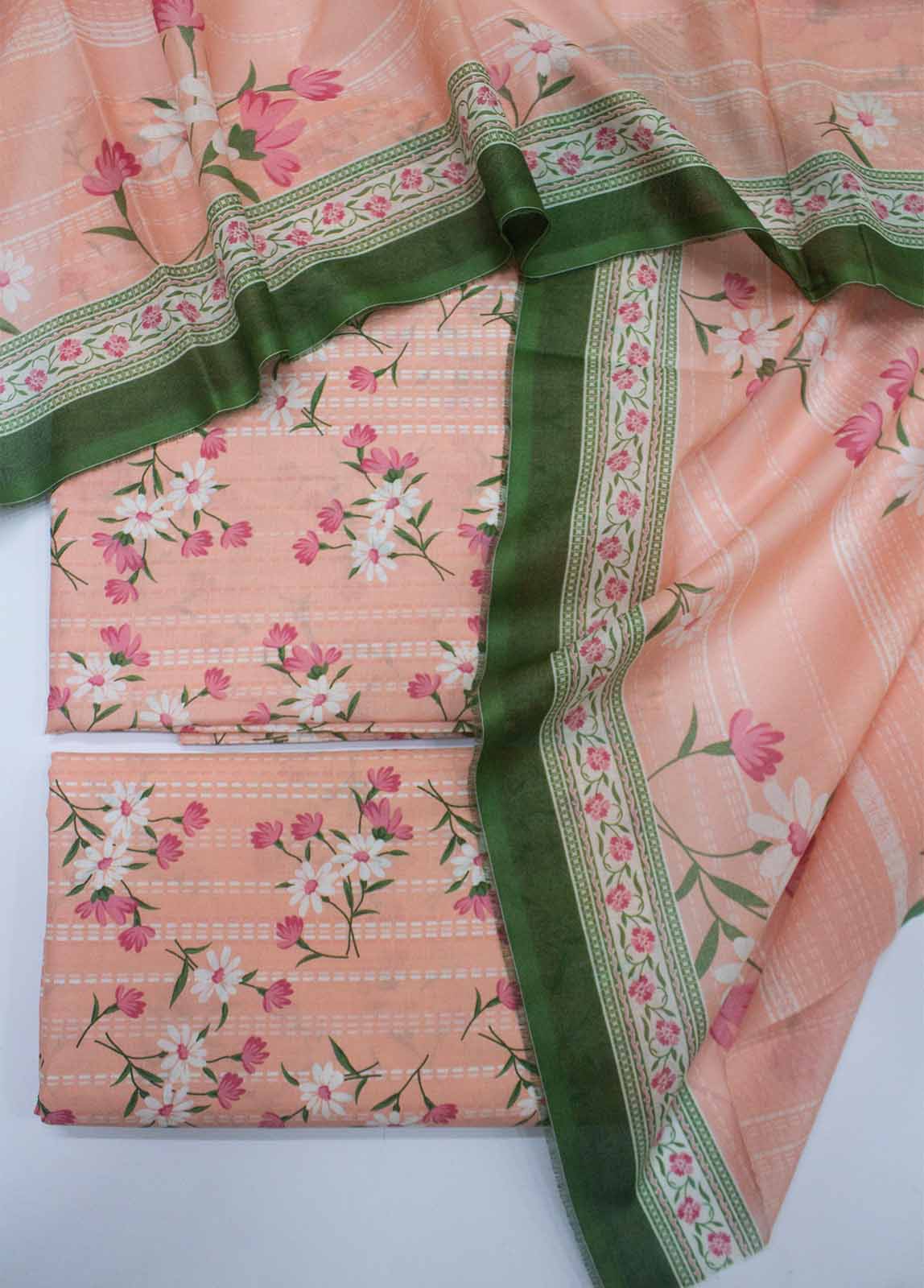 Bin Saeed Fabric - DP-0216- 3 Piece Lawn Printed UnStitched Suit