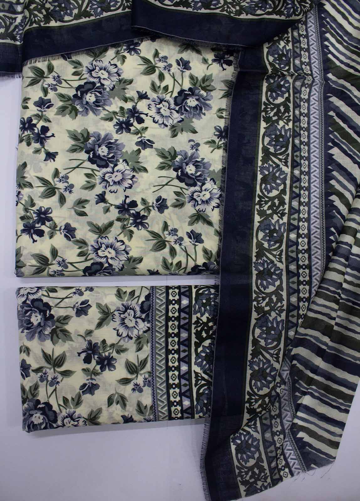 Bin Saeed Fabric - DP-0219- 3 Piece Lawn Printed UnStitched Suit