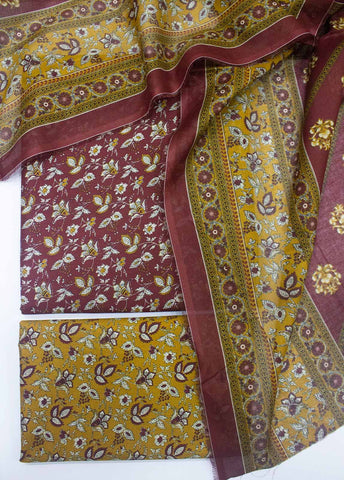 Bin Saeed Fabric - DP-0220- 3 Piece Lawn Printed UnStitched Suit