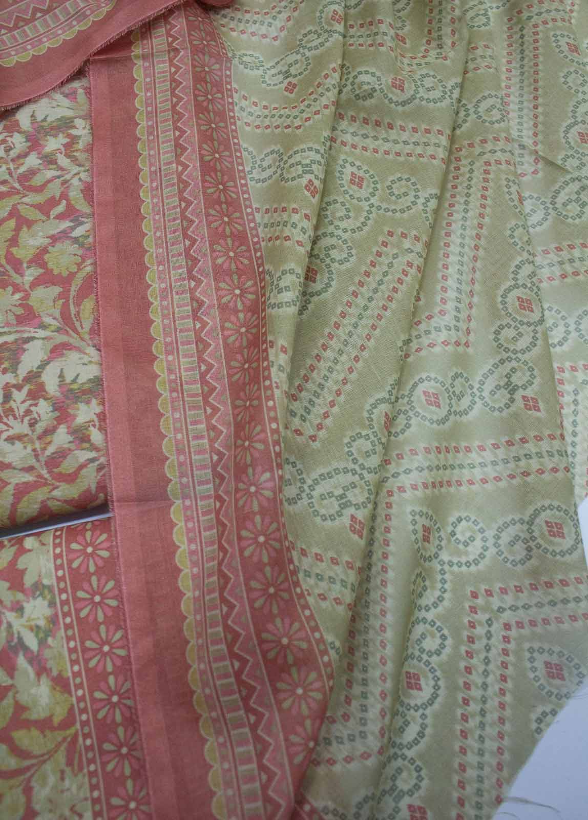 Bin Saeed Fabric - DP-0221- 3 Piece Lawn Printed UnStitched Suit