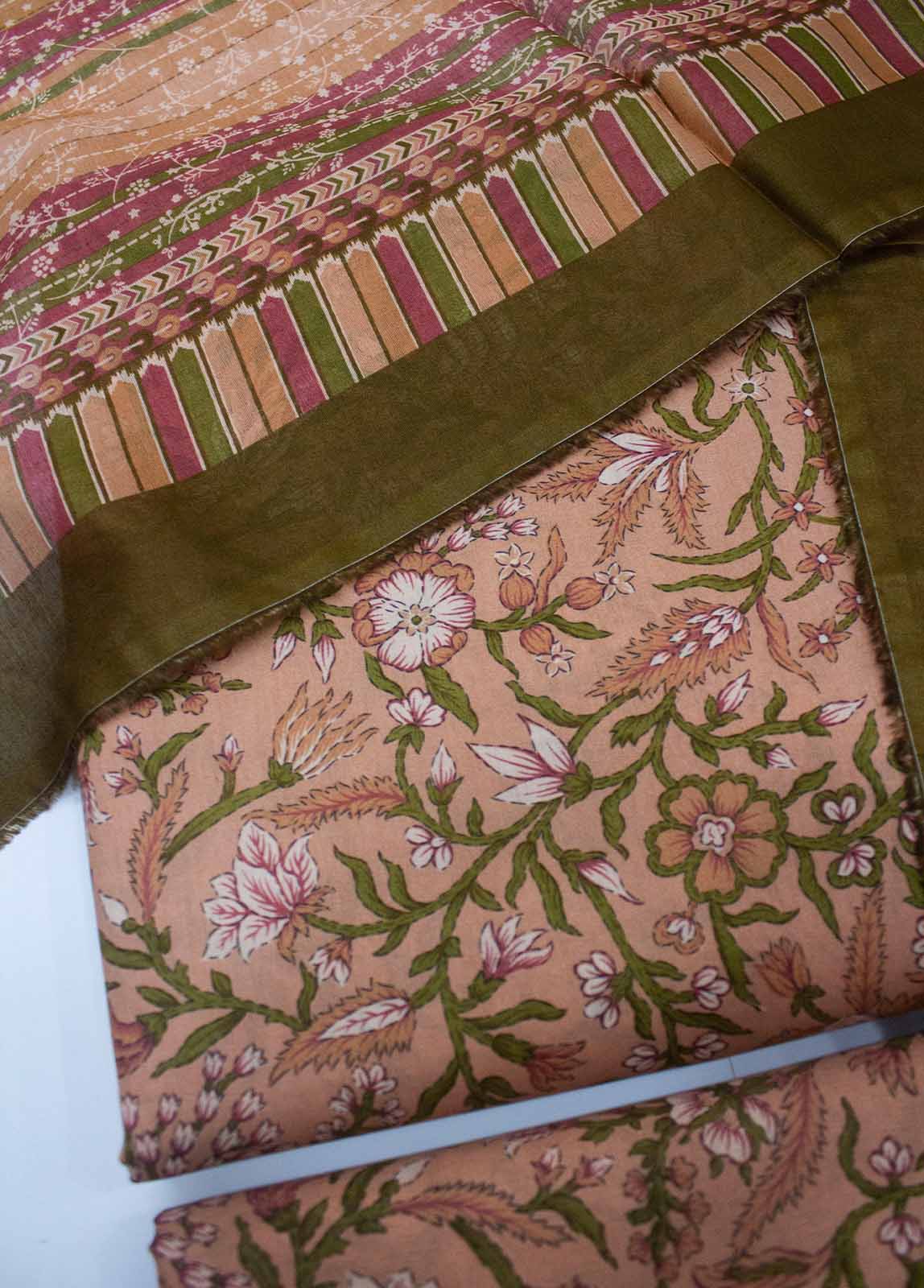 Bin Saeed Fabric - DP-0224- 3 Piece Lawn Printed UnStitched Suit