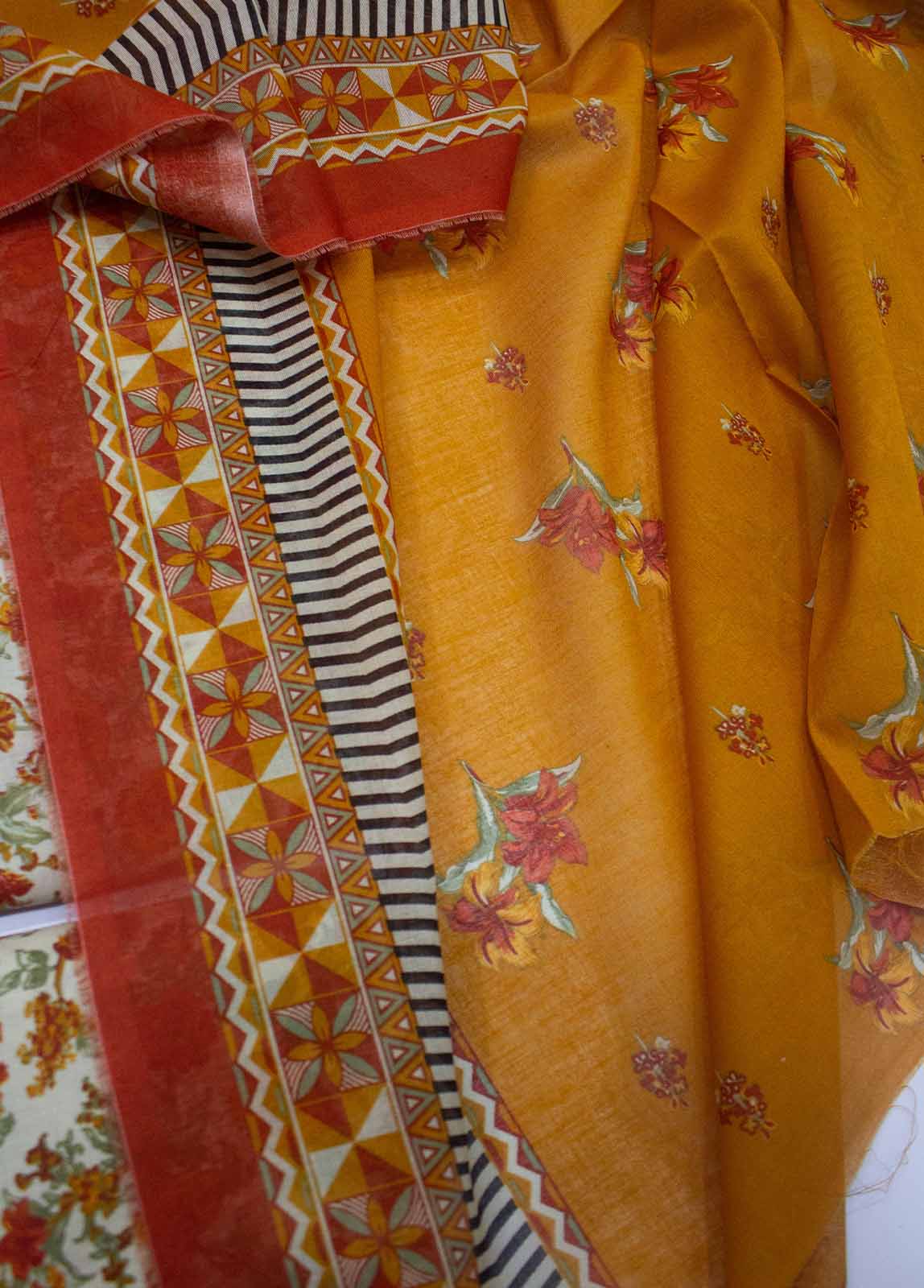 Bin Saeed Fabric - DP-0225- 3 Piece Lawn Printed UnStitched Suit