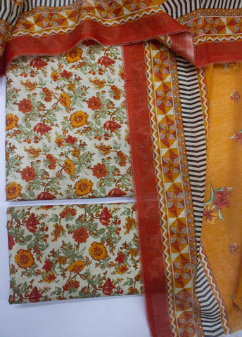 Bin Saeed Fabric - DP-0225- 3 Piece Lawn Printed UnStitched Suit