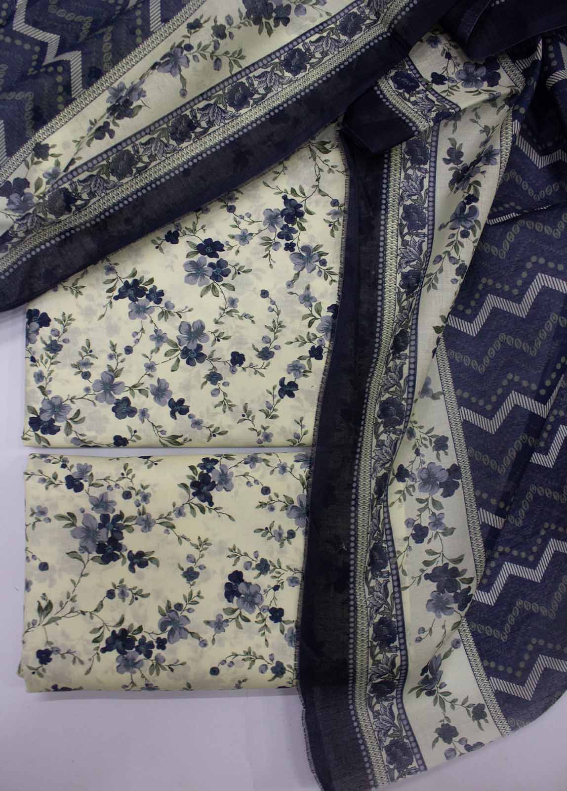 Bin Saeed Fabric - DP-0227- 3 Piece Lawn Printed UnStitched Suit