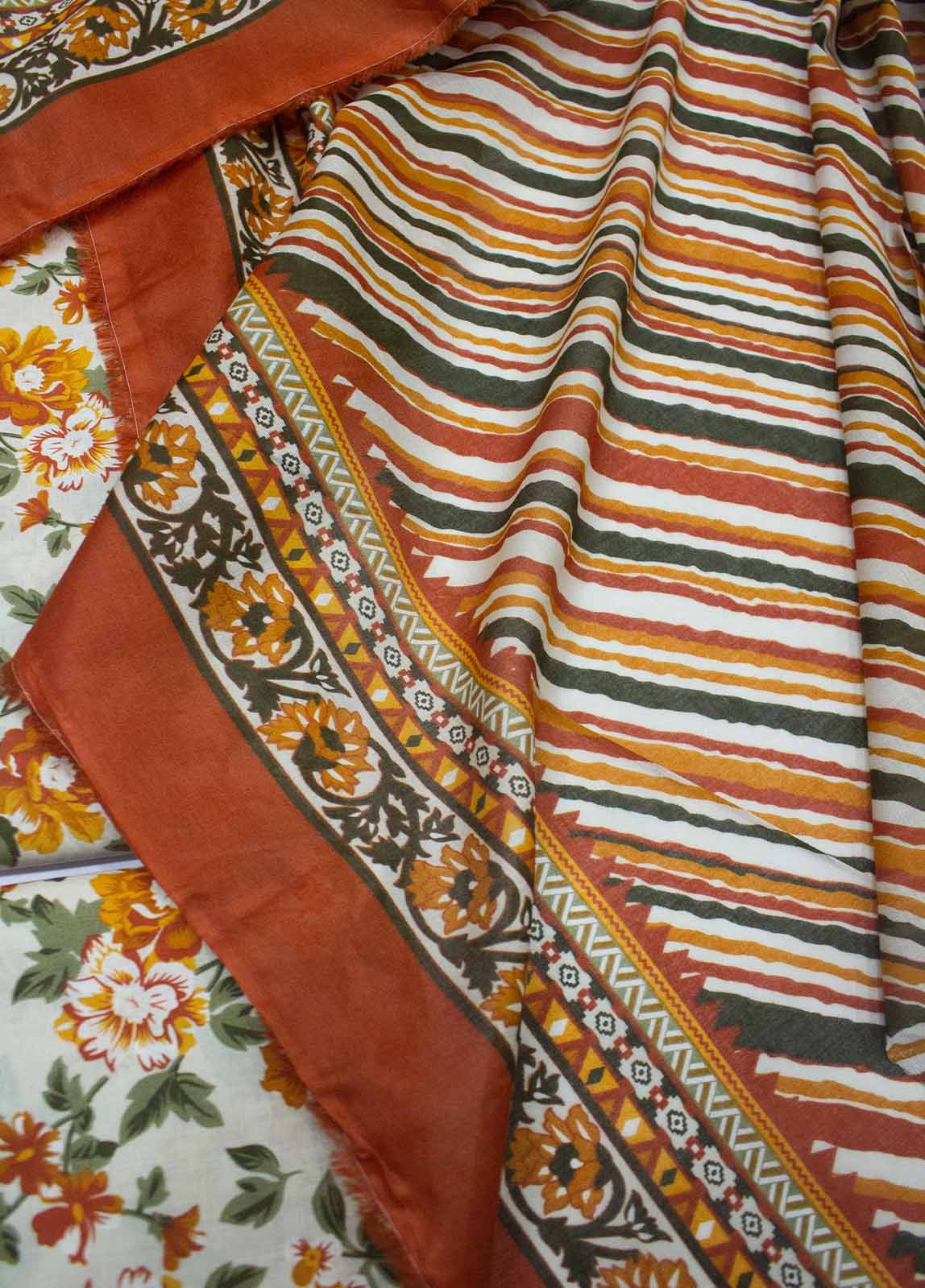 Bin Saeed Fabric - DP-0231- 3 Piece Lawn Printed UnStitched Suit