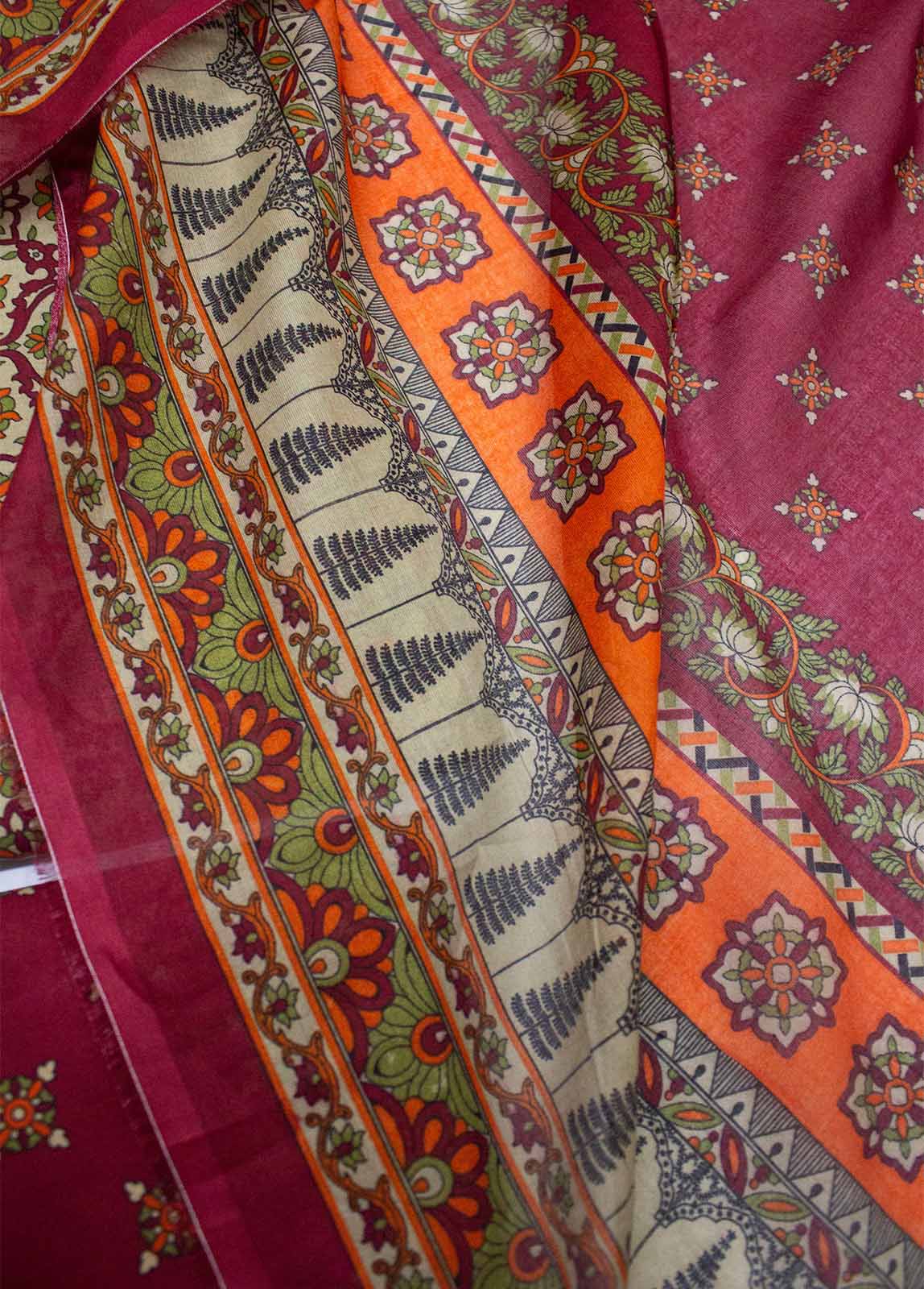 Bin Saeed Fabric - DP-0235- 3 Piece Lawn Printed UnStitched Suit