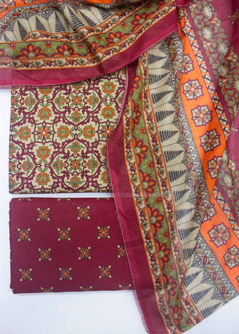 Bin Saeed Fabric - DP-0235- 3 Piece Lawn Printed UnStitched Suit