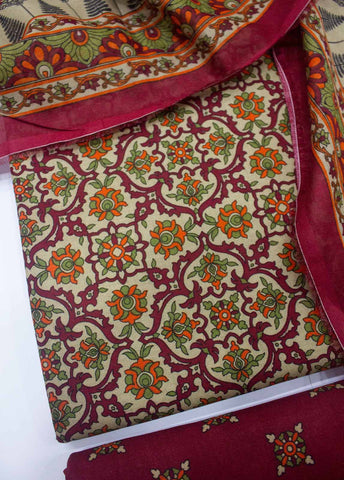 Bin Saeed Fabric - DP-0235- 3 Piece Lawn Printed UnStitched Suit