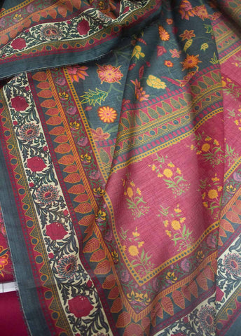 Bin Saeed Fabric - DP-0268- 3 Piece Lawn Printed UnStitched Suit