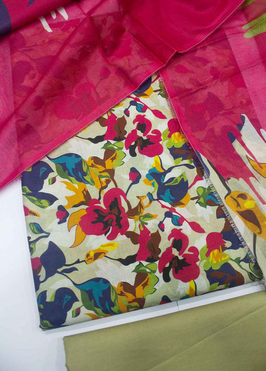 DP-0288- 3 Piece Lawn Printed UnStitched Suit